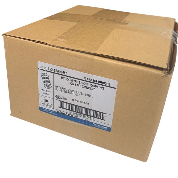 50 New Thomas & Betts 3/4" Compression Couplings for EMT Conduit Original Box - Picture 2 of 3